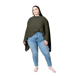 The Cocoon - Olive Breathable, 7-in-1, Knit Nursing cover for Breastfeeding Mamas, Plus Size