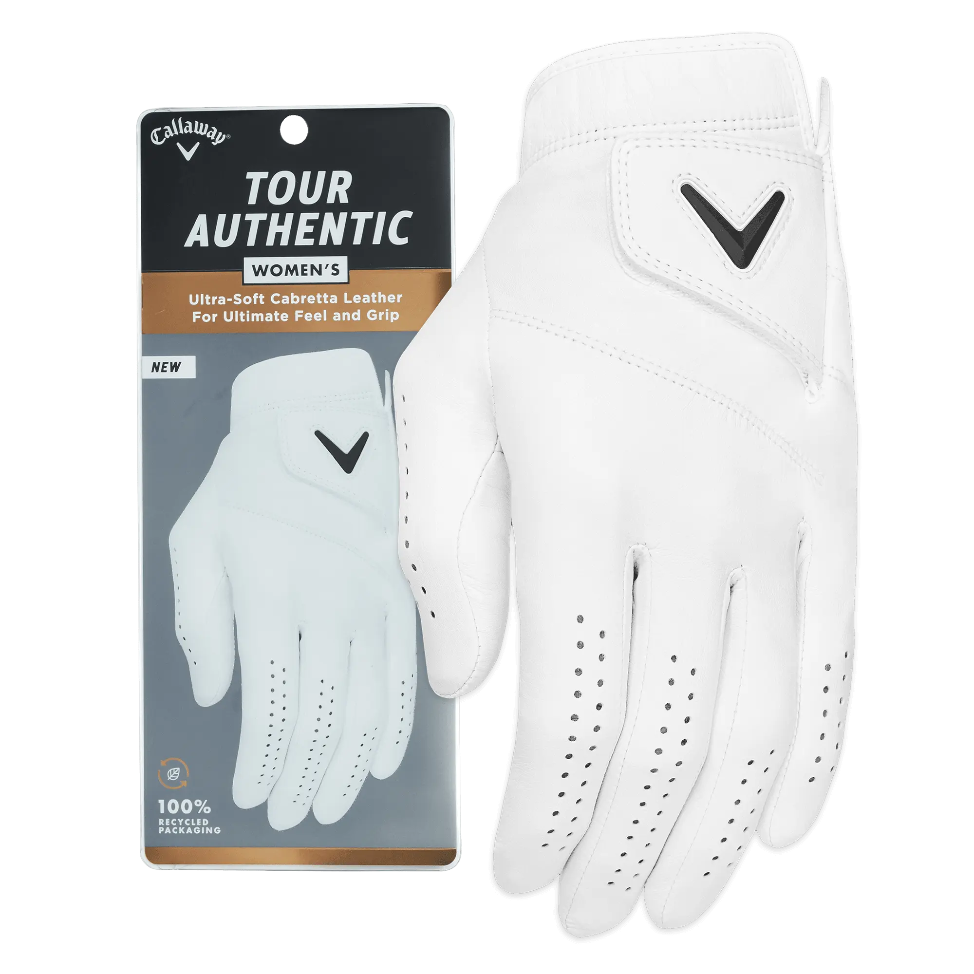 Callaway Golf Women's Tour Authentic Golf Glove in White | Size: Large