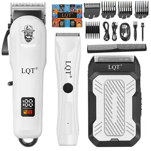 Professional Cordless Hair Clipper Set, Cordless Hair Clipper Set, Detail Trimmer and Body Hair Trimmer, Electric Shaver, Rechargeable with USB Charging Cable, Barber Clippers Set