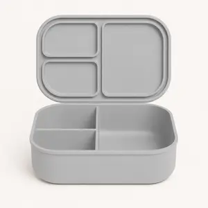 3 Compartment Bento Lunch Box, Leakproof Silicone, Kids & Adults | The Classic Bento by Dreamroo