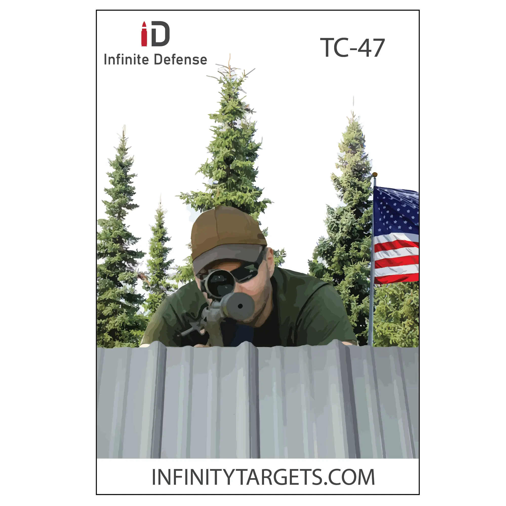 Infinity Targets TC-47 Silhouette Paper Targets for Shooters, In-House Print, 25-Pack, 36 inches by 24 inches for Backyard Practice and Improving Accuracy, Target Practice