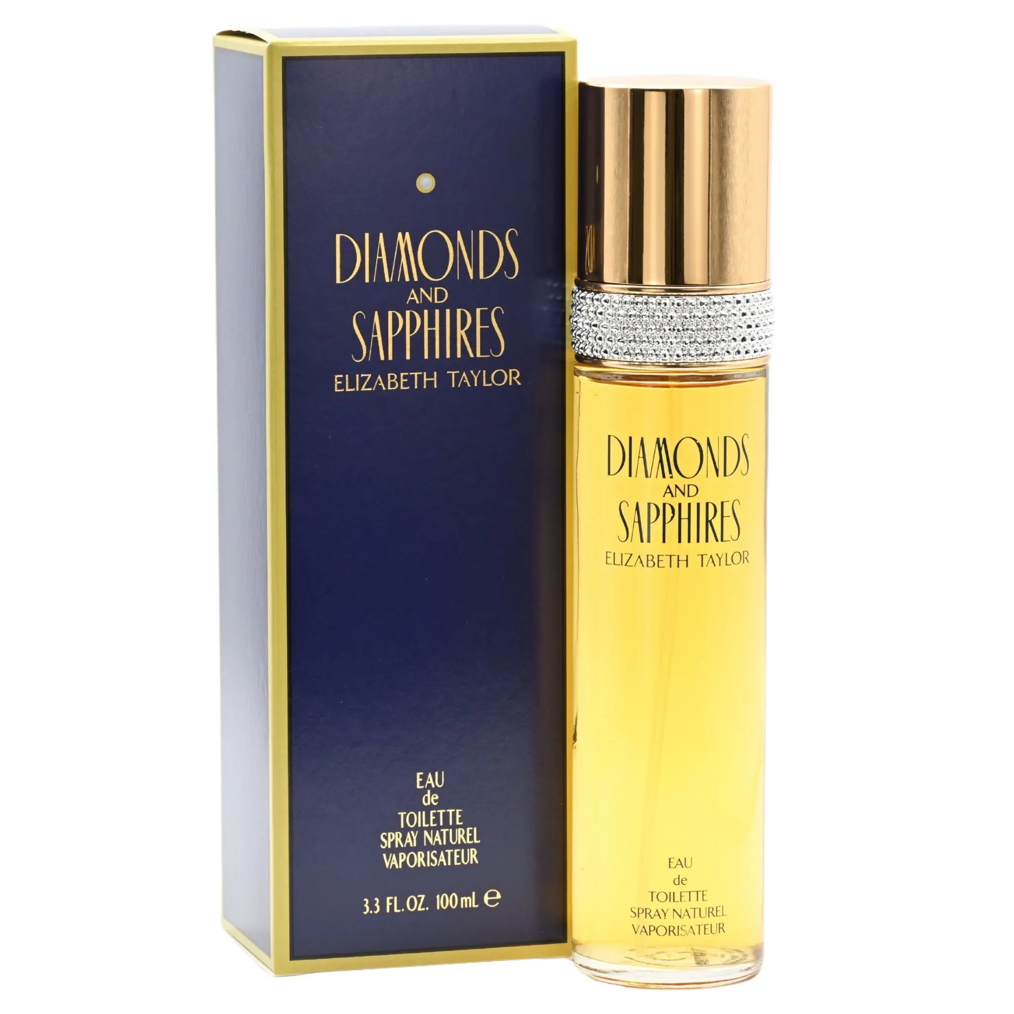 Elizabeth Taylor Diamonds and Sapphires Elegant Fragrance Perfume Scent - Full-Size 3.3oz/3.4oz Women's Eau de Toilette, Floral Natural Fragrance with Musky Base, Sprayer Pre-Packaged New in Box for Office Wear, Lily Of The Valley, Fragrance Notes