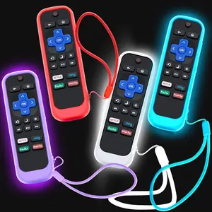 4Pack Case for  Remote, Cover for   TV Steaming Stick/Hisense/Express Replacement Controller Universal  Sleeve  Glow in The Dark Purple Blue Red White