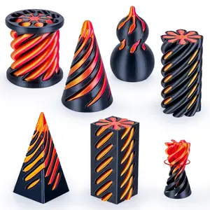 6 Pack Spiral Cone Fidget Toys 3D Printed Spiral Fidget Toys Impossible Cone 3D Printed Fidgets Impossible Pyramid Passthrough 3D Printed Toys for Adults & Kids for Anxiety Relaxing