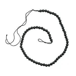 Round Australian Black Tourmaline 158.00 ctw Beaded Necklace 16 Inches