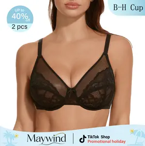 [Maywind] Minimizer Bras for Women Enchante FullCoverage Underwire Bras Plus Size Lifting Floral Lace Brafor Heavy Breast 38DD Size Comfortable Stylish Fit Piece Breathable Womenswear Everyday Style  bra summervibes