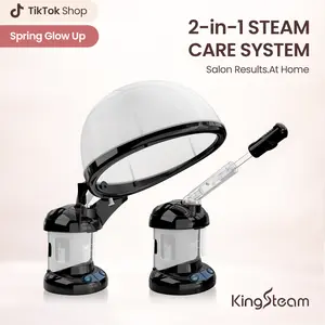 Kingsteam Hair Steamer 2 in 1 Ozone Facial Steamer for Personal Care at Home or Salon with PTC Ceramic Heating Element Nano Steam for Deep Pore Cleansing and Blackhead Removal Beauty Machine