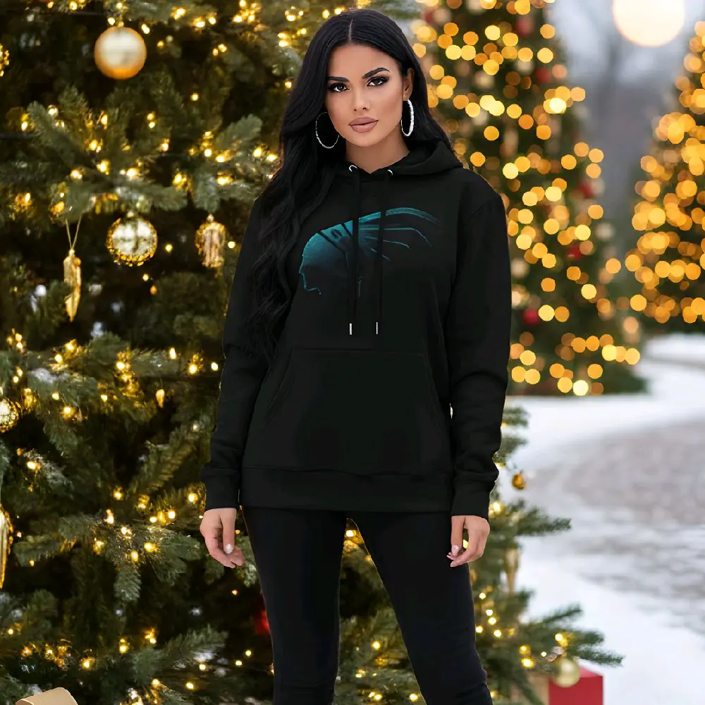 Turquoise and Clear ink Logo Hoodie
