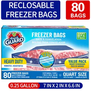 [Heavy Duty Slider Storage] 42/80 Count Heavy Duty Slider Storage Bags - Zippered Fresh-keeping Food Sorting Storage - for Fruit, Grain, Vegetable, Meat, Kitchen Organizers