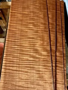 10 Sheets Stunning Fiddleback Makore Veneer 24" x 10”
