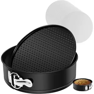 9 Inch Springform Pan Nonstick - Cheesecake Pan with Removable Bottom/Leakproof - Round Cake Pan with 50 count  Paper Liners - Fits 6 Qt 8 Qt  Cooker