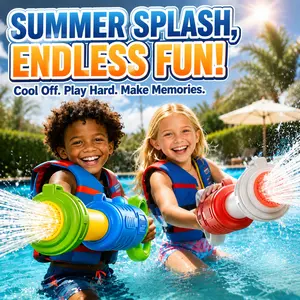 Kids Water Guns Summer Pool Beach Outdoor Fun 2 Pack High Capacity Foam Water Blasters for Boys and Girls Backyard Party Splash Toy Safe Durable Water Sprayer