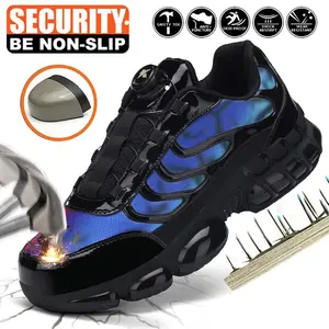 2025 New Steel Toe Shoes for Men Women Safety Work Shoes Air Cushion Construction Industrial Shoes Safety Shoes Lightweight Steel Toe Sneakers for Men