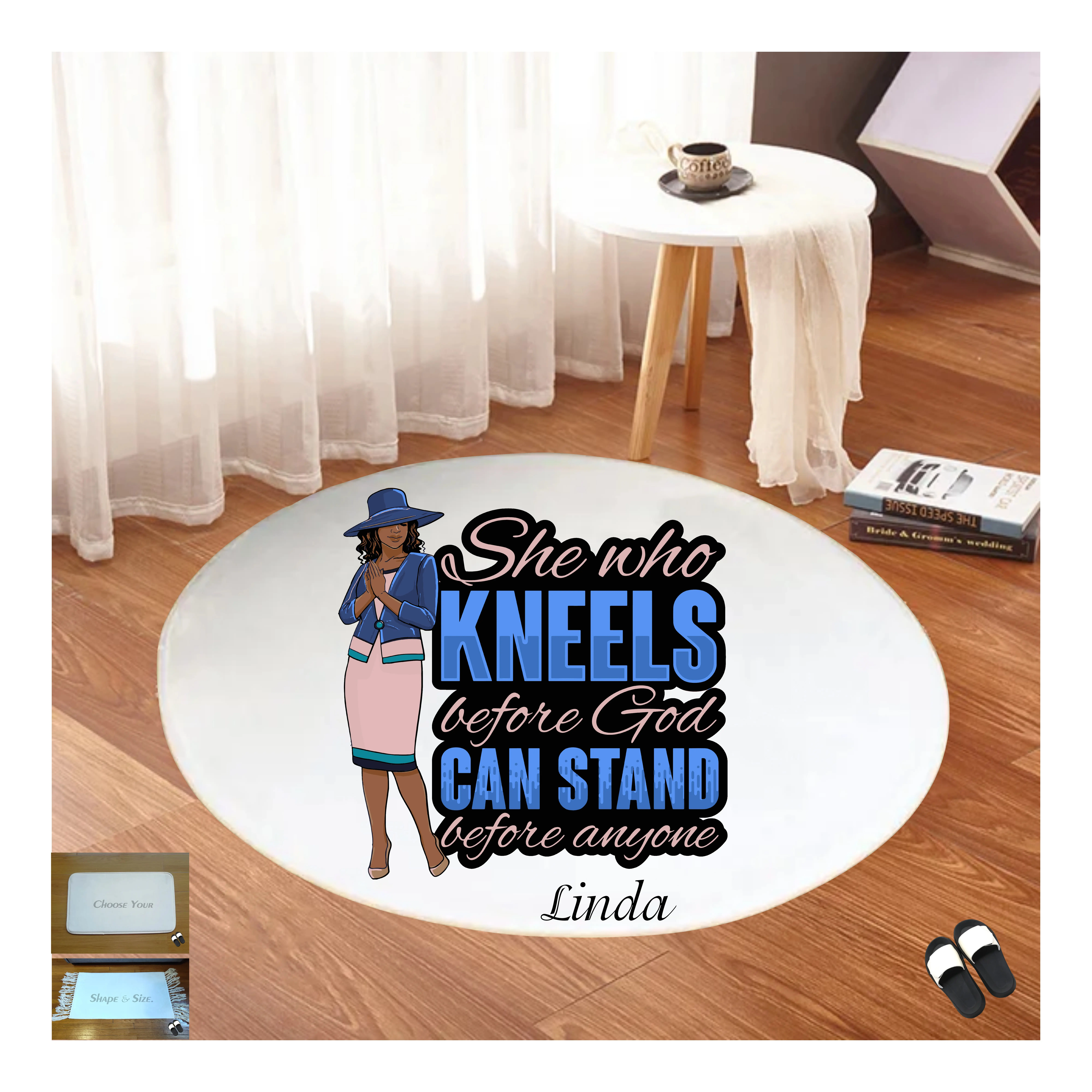 Customized Prayer Mat with Bible Verse & Your Name, Anti-Skid Base, Bedside Comfort Gift for Daily Devotion, Ideal for Family and Friends