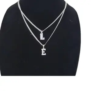 Cadenas estilo baby cubanas de plata 925 italianas con iniciales 20” de largo.