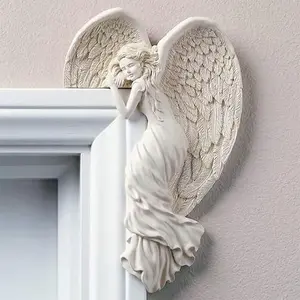 Door Frame Angel Decor Statues Ornaments Distressed Angel Sculpture Left or Right Door Corner Angel Decor  Wall Sculpture Crafts Vintage Angel Sculpture Ornament for Door Decoration