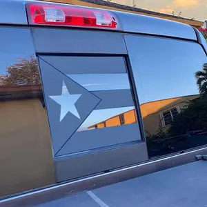 for Rear Middle Window Puerto Rico Flag Decal Sticker for Dodge Ram, Matte Black Puerto Rican Flag Decal,Adhesivo de la Bandera de Puerto Rico Car Truck Accessories car stickers