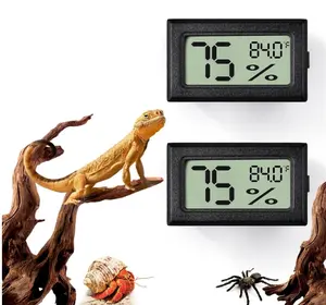 2 PCS Rectangle Reptile Thermometer and Humidity Gauge for Bearded Dragon Accessories, Reptile Tank Accessories for Jumping Spider, Leopard Gecko, Hermit Crab, Gecko, Ball Python, Lizard