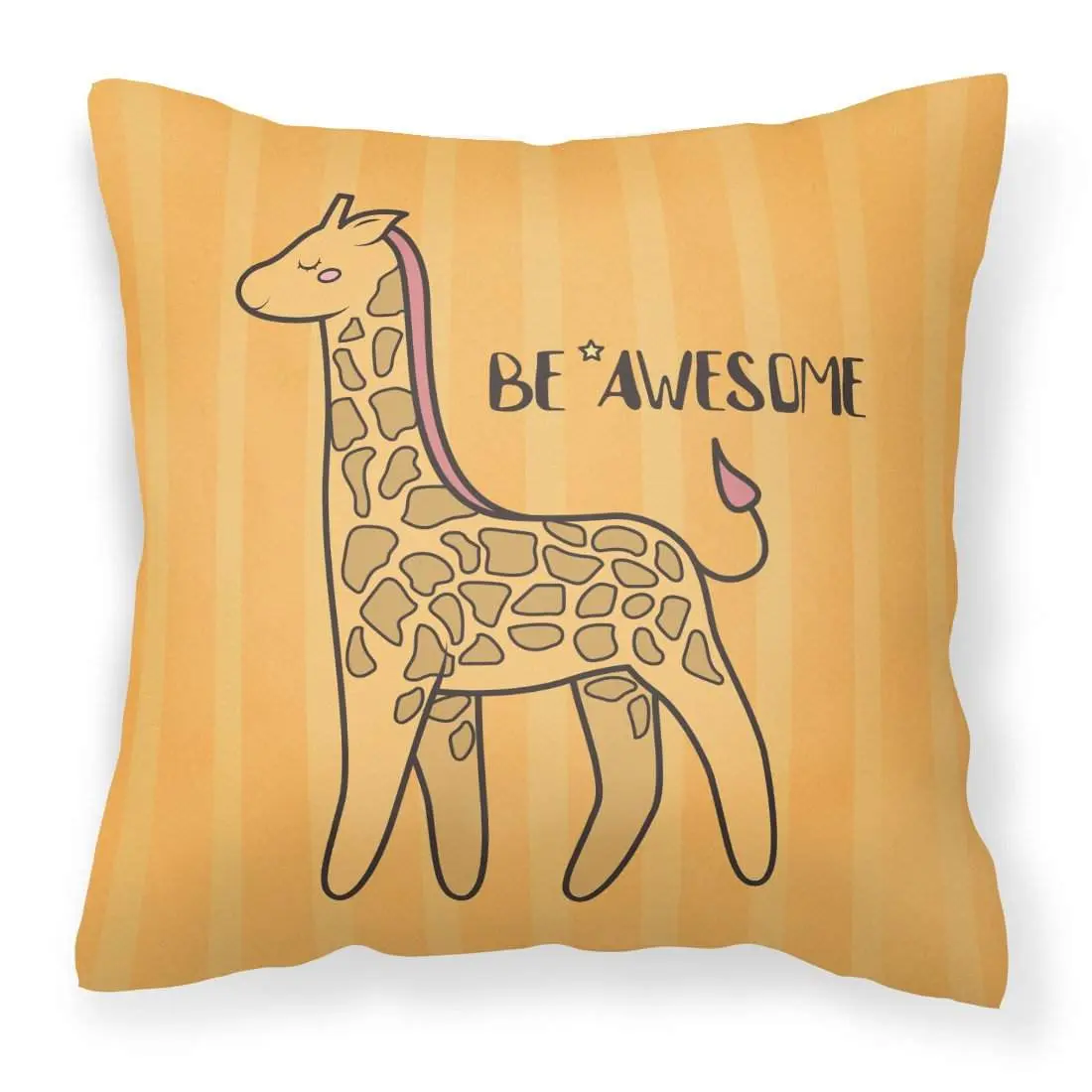 18x18 in Indoor Polyester Giraffe Art Decorative Pillow, "Be Awesome" Nursery Fabric Cushion BB7474PW1818