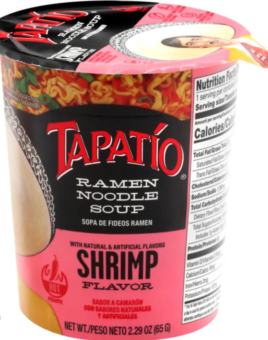 Tapatio Ramen Noodle Soup, Shrimp Flavor, Hot Instant Food, 2.29oz