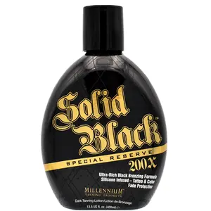 Millennium Tanning Solid Black Special Reserve 200X Bronzing Lotion with Tattoo Protector, Skin Tighteners & Antioxidants, 13.5 oz