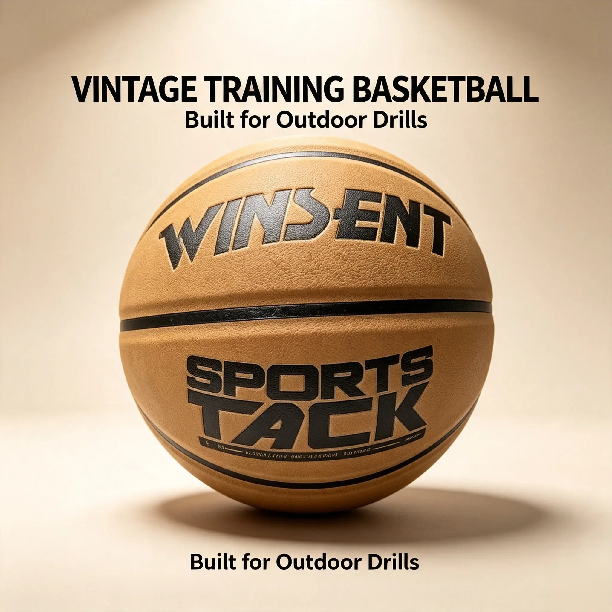 WINSENT SPORTS TACK Vintage Suede Basketball, Size 7 Durable Ball for Indoor & Outdoor Street Training Courts