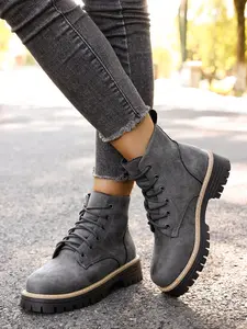 Women's Chelsea Boots, Spring & Fall New Style Thick Sole Boot, British Fashion Ankle Boots with Zipper Design, Work Ankle Boots, Casual Boots