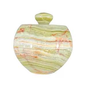 Handcrafted Banded Onyx Candy Apple Jar – Unique Decorative Storage For Home and Kitchen
