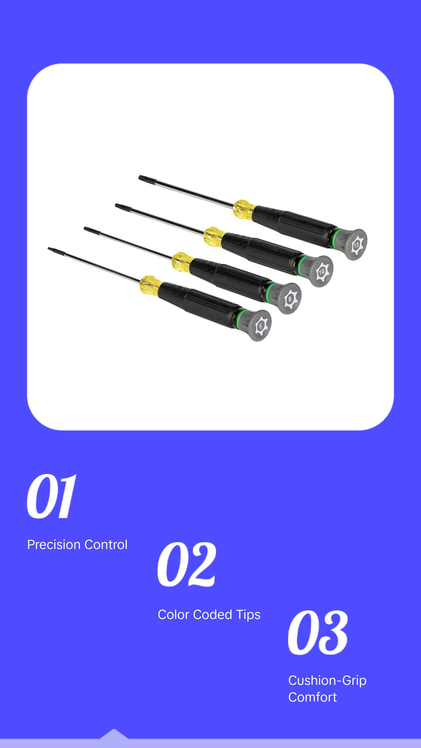 Klein Tools 85616 Precision Screwdriver Set, TORX®, 4 Pc.