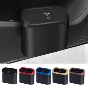 Portable Hanging Mini Car Trash Can,Wastebasket Trash Can with Lid, for Car Office Home