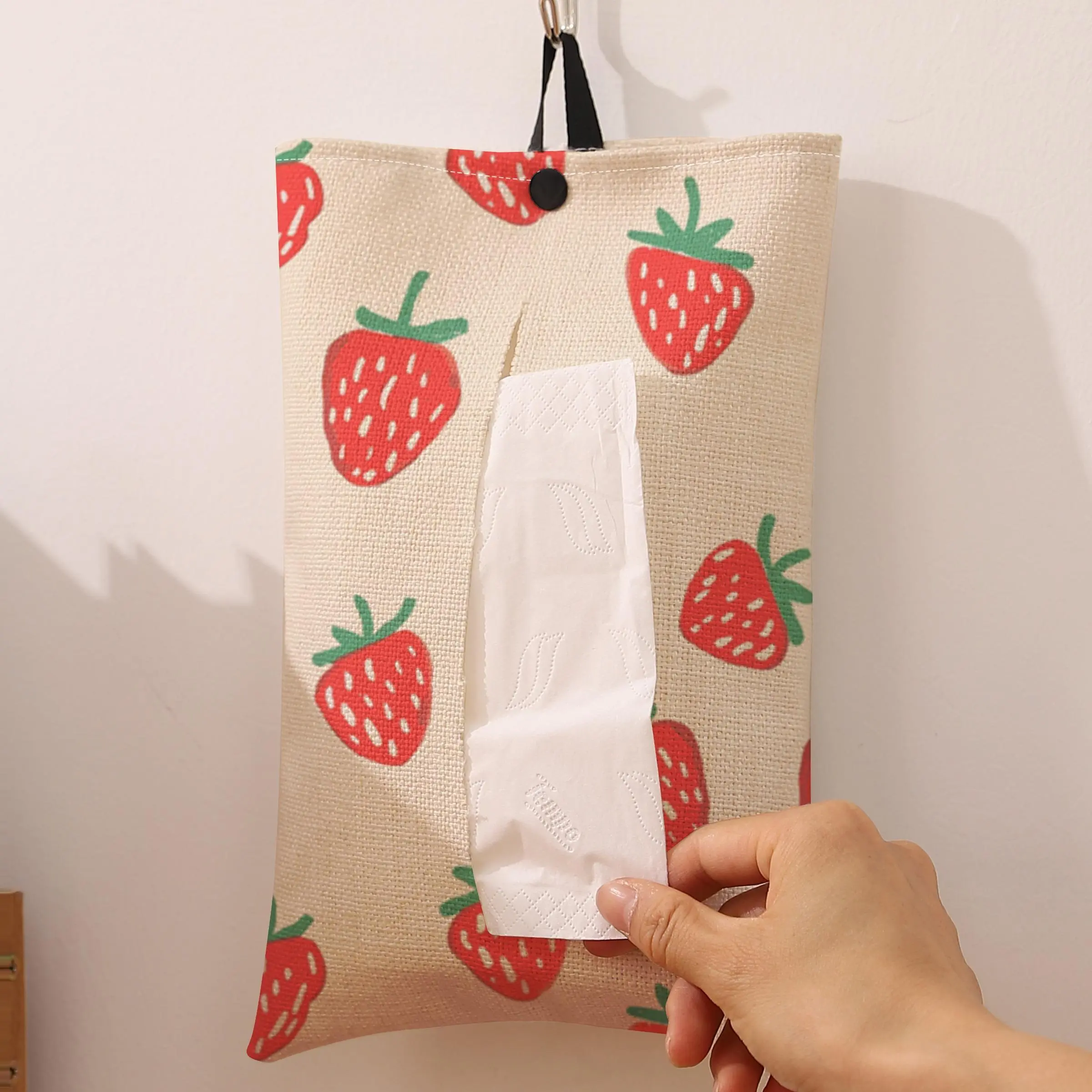 1pc strawberry print creative toilet box, toilet box, lovely toilet box, toilet paper bag, toilet dressing table, home decoration, bathroom accessories