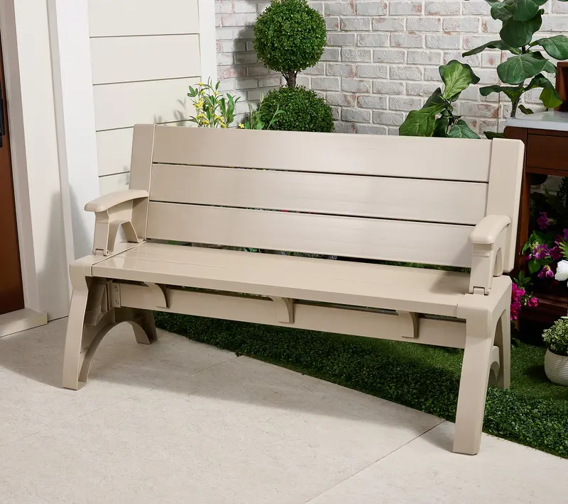Convert-a-Bench Gen II XL Designer Series Bench-to-Table  Modern Outdoor Patio Furniture Stool Chairs 5