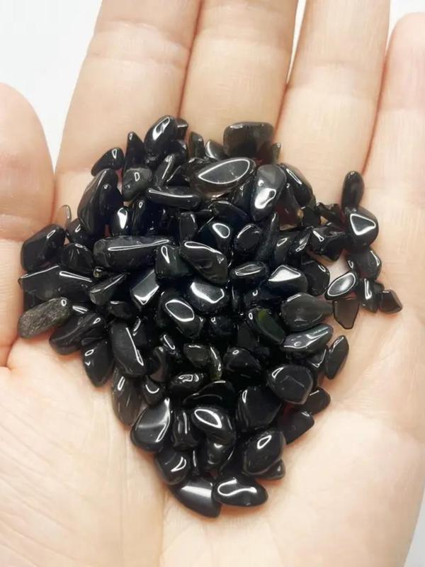 Natural obsidian gravel pack, 100g irregular demagnetized stone, suitable for aquarium, fish tank decoration and vase filling