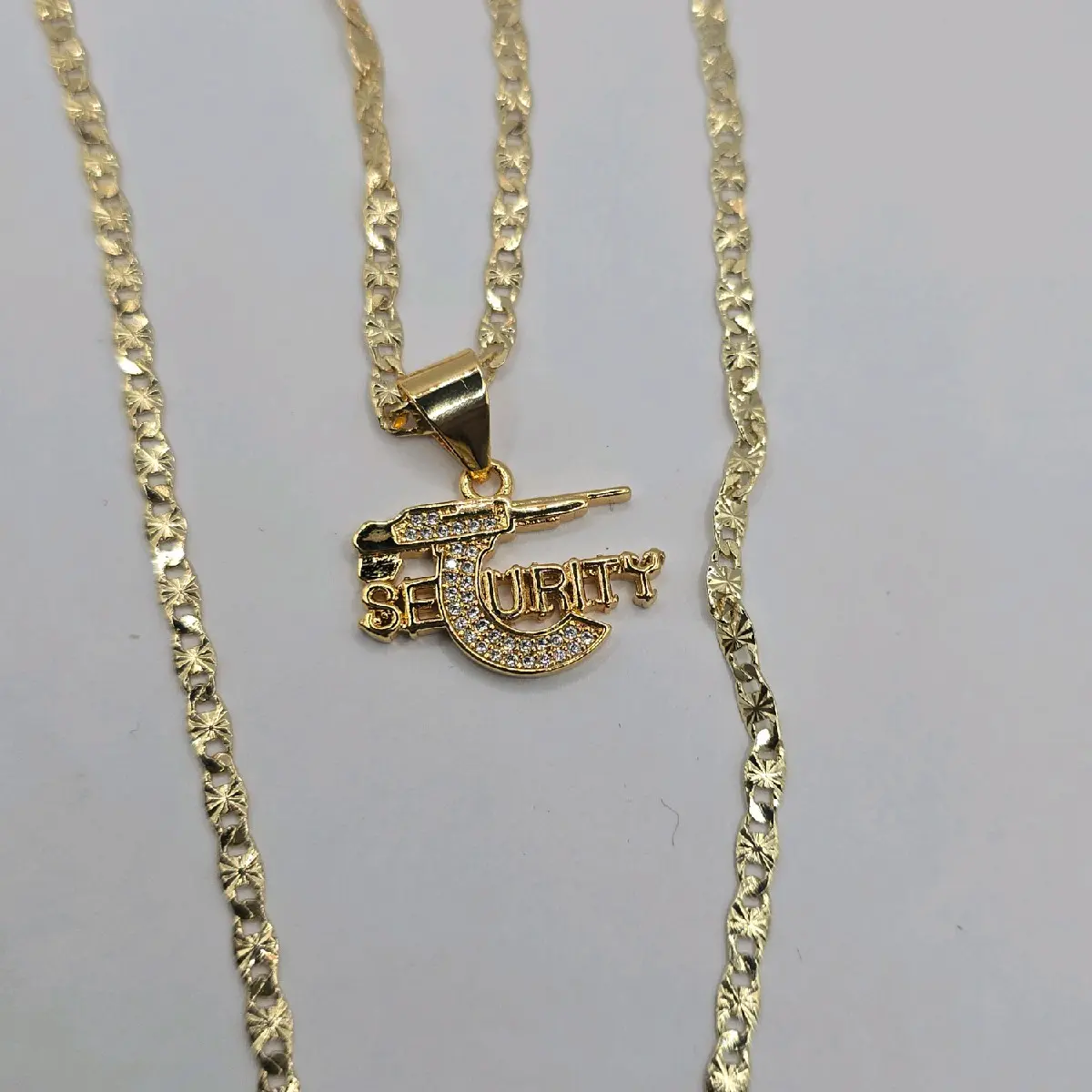 SECURITY fashion style necklace gold-plated pendant with stone's 18"inches 24"inches available