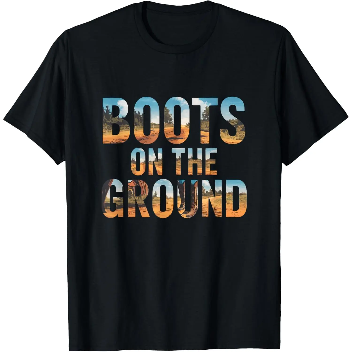 100% Cotton Boots On Da Ground Western Linedance T-Shirt