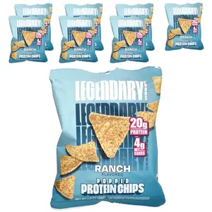 Legendary Foods Popped Protein Chips, Ranch, 7 Bags, 1.2 oz (34 g) Each