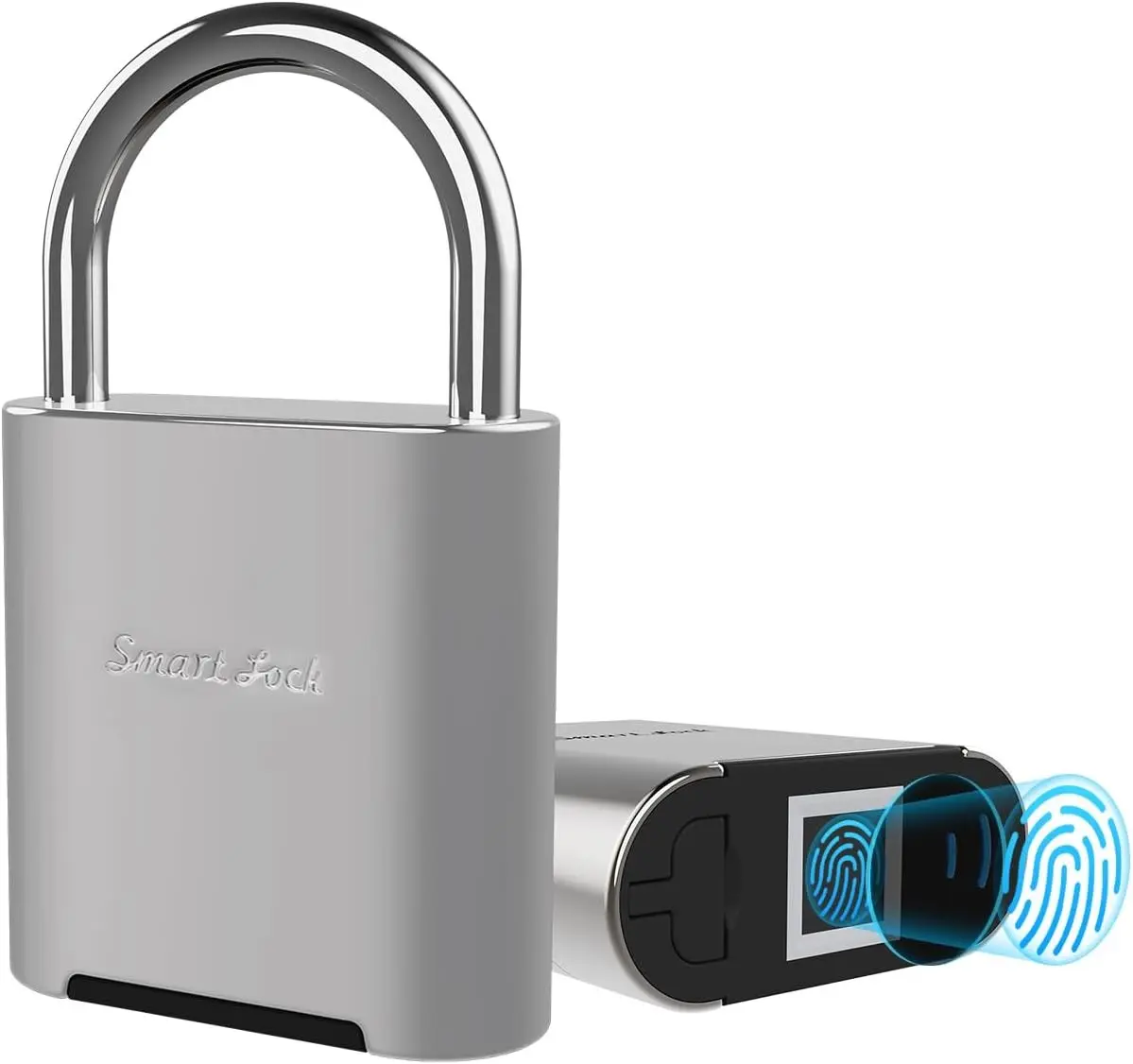 Fingerprint Padlock, Biometric Smart Lock, IP66 Waterproof, Rechargeable Zinc Alloy Gym Lock for Athletes, Students, Swimmers & Outdoor Enthusiasts, for School Lockers, Pools & Luggage