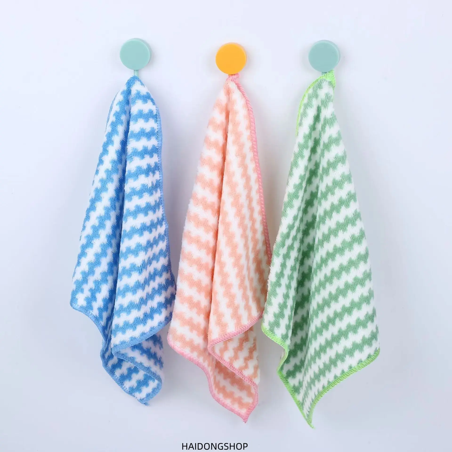 10-Pack Striped Ultra Microfiber Cleaning Cloths, 9.84 x 9.84 inches lint-free streak-free absorbent kitchen dish towels, machine washable reusable household wiping rags, super water-absorbent towels for daily kitchen dish washing and plate drying cleanin