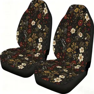Two-piece vintage floral car seat covers, suitable for the front seats, with a high backrest design, high-quality fabric, compatible with sedan, SUV and truck models, women's car accessories, Car Seat Protectors