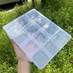 12 Compartment Storage Box with Slots, Bead Storage Containers, Large Capacity Glass Bead DIY Accessories, Transparent Jewelry Organizer, Ideal Gift for Friends and Colleagues