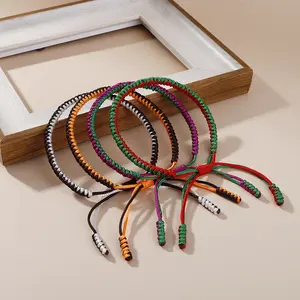 Simple jewelry women's nylon rope hand-woven bracelet couple set two-color matching hand rope