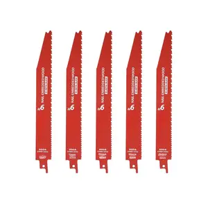5 Pack 9 Inch 6/12 Tpi Reciprocating   for  and -Embedded  , Bi-Metal Sawzall  with 8% Cobalt for Longer Life and Faster  Speed