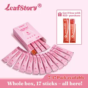 LeafStory Metabolism Reset Jelly (7Sticks/17 Sticks): Pomegranate Flavor, Support Metabolism & Energy, Support Digestion & Gut Health, Sugar-Free, Skin Elasticity, Hair & Nails, Gluten-Free, Non-GMO, Gelatin-Free-F