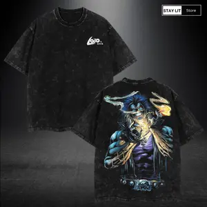 Lobo’s Back Vintage Washed Oversized Graphic Tee – Retro Comic Antihero T-Shirt, Heavyweight Cotton Streetwear Top, Classic Washed Look, Perfect Gift for Comic Fan and Vintage Graphic Lover