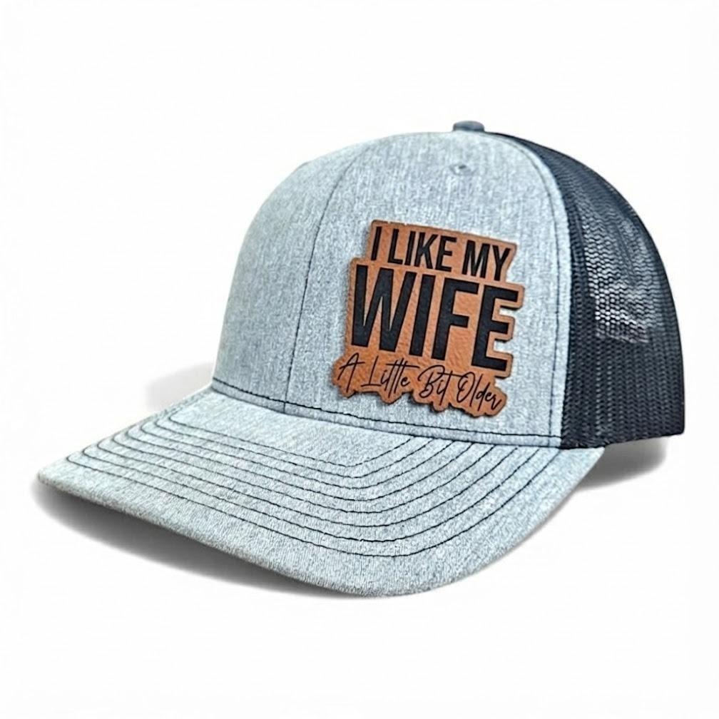 I Like My Wife A Little Bit Older Hat, I Like My Husband A Little Bit Younger Cap, Funny Mens Trucker Cap, Adjustable Mesh Snapback, Funny gift for wife & Perfect Gift for Him Husband Boyfriend