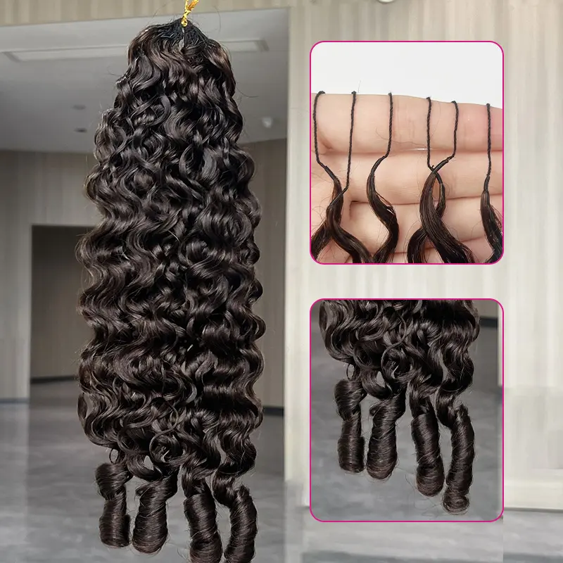 [NEW ARRIVAL] ISEE HAIR #2 Dark Brown Crochet Human Hair Burmese Curly Designed for Miracle Knots Pre Separated 50g/Pack Knotless Boho Braids Vacation Hair Plush Texture Wear Boho Knotless Summer Braids back to school travel essentials