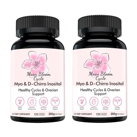 Moon Bloom Cycle Pills (2-Month Supply) | Myo-Inositol, D-Chiro Inositol, CoQ10, Vitamin D3, B6, B12, Folate & Magnesium Glycinate