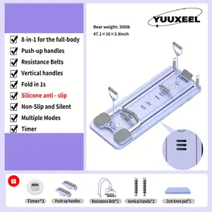 Pilates Board,Multi-functional Ab Exercise Board，Push-up handles and Resistance Bands，Adjustable ab trainer Foldable for Home Gym Fitness,Home Fitness Equipment,Multi-functional exercise roller ab yoga board Abdominal Muscle Machine