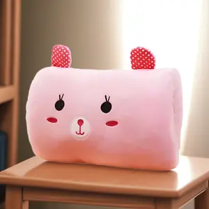 Pink Bear Children's Plush Pillows Hand Warmers Gloves Adults Cartoon Nap Pillows Cushions Creative Hand Warmers Christmas Gift