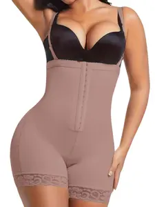 1 Count Women's Open Bust Butt Lifting Tummy Control Lace Body Shaperwear, Underwear, Fajas, Curves Compressing Bodysuit, Adjustable Hooks Tight Fitting Firm Waist Jumpsuit, Colombian Shapewear, Perfect for Party & Office Use, Elegance, Womenswear, Smooth